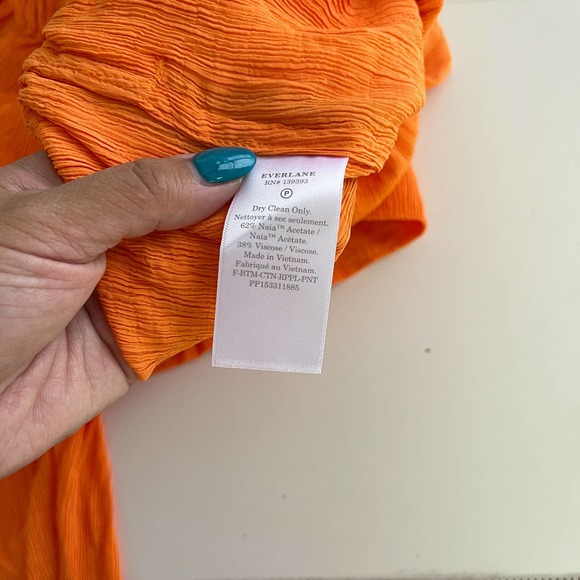 Everlane (L) Naia Ripple Pull-On Pants High Rise Orange - Picture 8 of 10